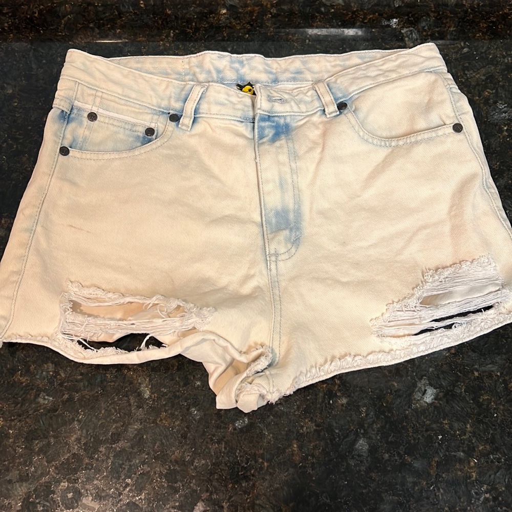 Lost in Paradise Jeans Shorts Off White size Large